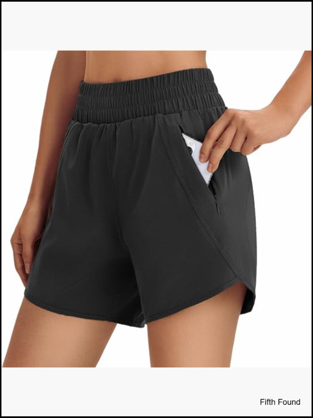 High Waisted Running Shorts With Zip Pockets Quick Dry Lightweight Athletic